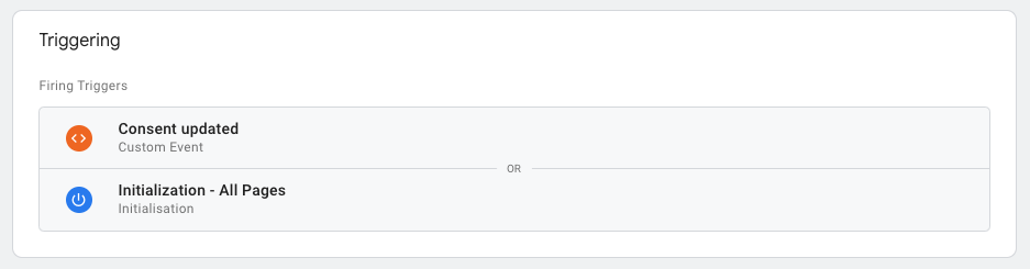 Images shows 'firing triggers' and relevant tags.